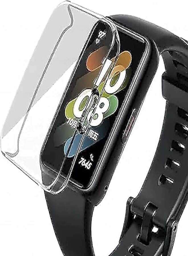 Dado Full Cover Case Protector Compatible with Huawei Band 7 Watch, TPU case protector (Clear)